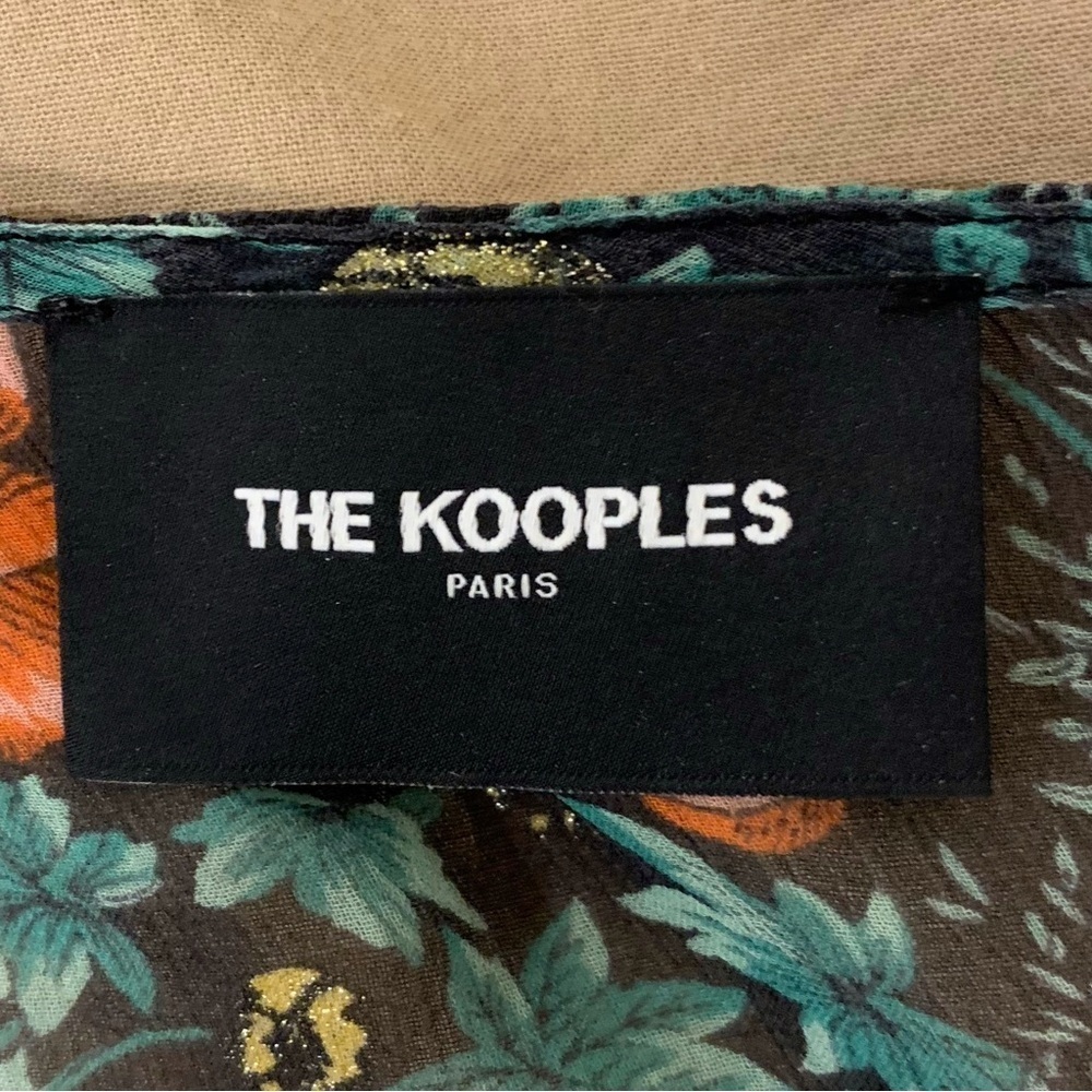 The Kooples Silk Floral Ruffle Blouse Sheer Poppy Field Print Romantic Top - Picture 9 of 12